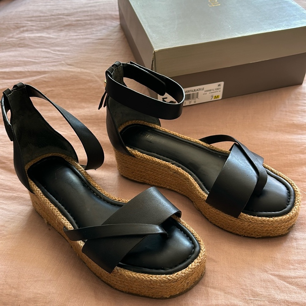 Franco Sarto Verita black espadrille sandals size 7